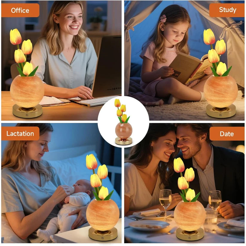 LED Tulip Planet Night Light Bedroom Decorative Table Lamp