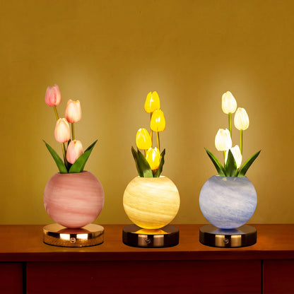 LED Tulip Planet Night Light Bedroom Decorative Table Lamp